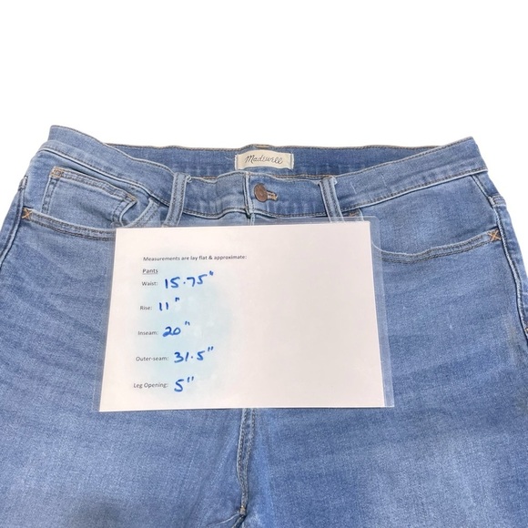Madewell Blue Curvy Roadtripper Skinny Jeans Cropped Medium Wash 31P # MD687 - Picture 8 of 9
